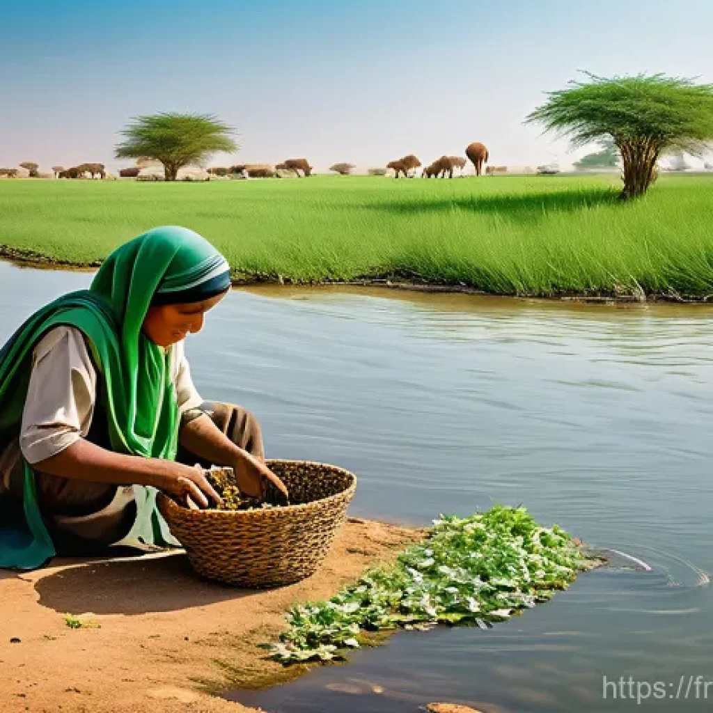 카타르 초기 정착민 역사 - **Prompt 1: Green Savanna Life - Early Inhabitants**
"A vibrant and peaceful scene depicting a l...