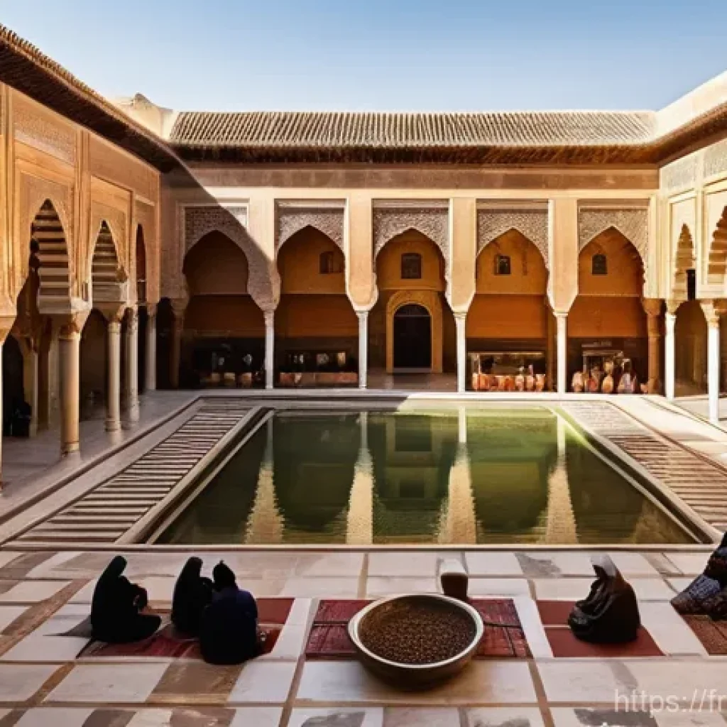 이슬람화 과정 - **A Vibrant Andalusian Scene:** A panoramic view of 10th-century Cordoba, Al-Andalus, bustling with ...