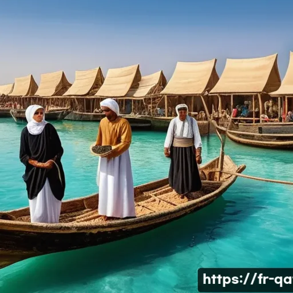 카타르 독립 과정 - **Prompt 1: Pre-Oil Era Pearl Divers and Traditional Life**
    "A captivating historical scene depi...