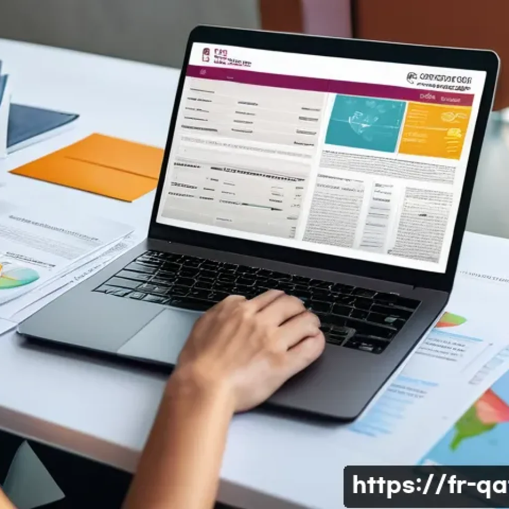 카타르 여행 보험 - A professional traveler consulting travel insurance documents in a modern office setting, with a lap...