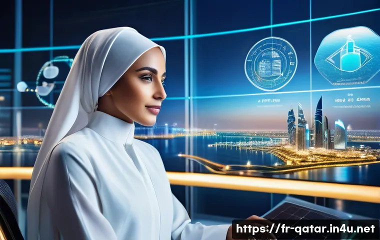 카타르 내 영향력 있는 기업가 - A modern Qatari entrepreneur in a sleek office setting, dressed in traditional white thobe and heads...